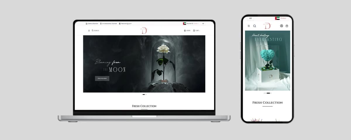 A beautiful online store for a flower shop.