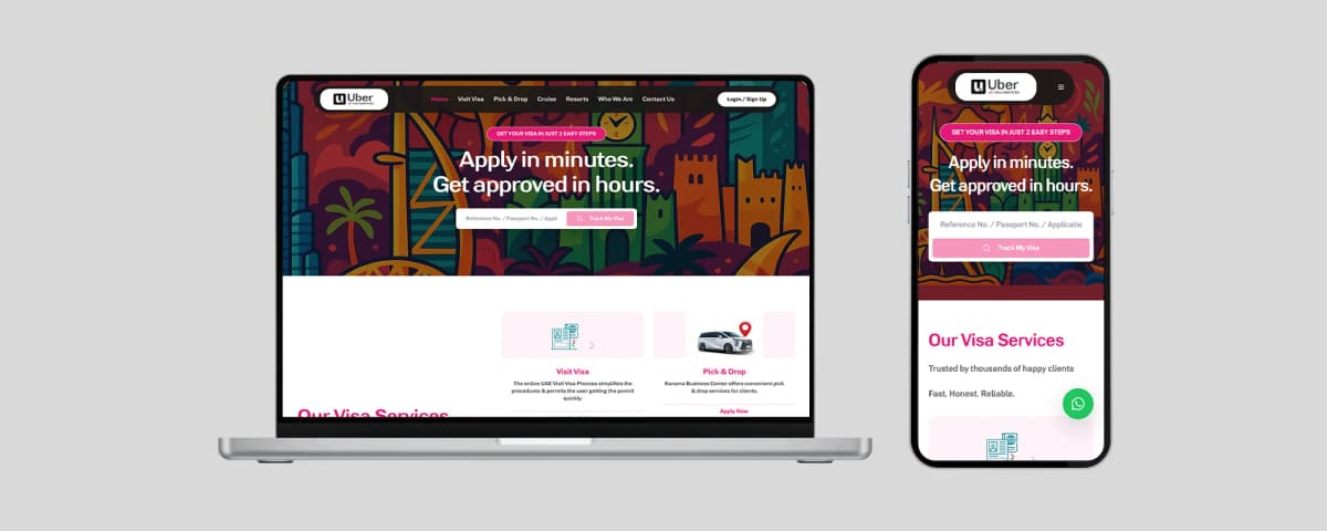 A comprehensive platform for online visa application and processing, offering services for visit visas, pick & drop, cruises, and resort bookings.
